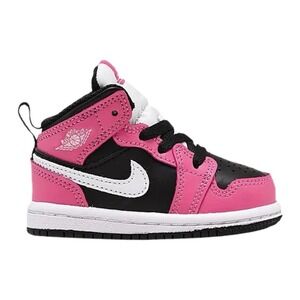 Nike Air Jordan 1 Mid Toddler Size 8 C Authentic Pink Black‎ White